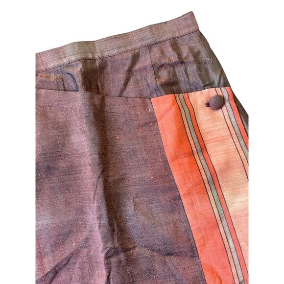Y2K ARC Skirt Womens JR 5/6 Brown Orange Knee Length Mod Artsy Indie Boho - Picture 3 of 9